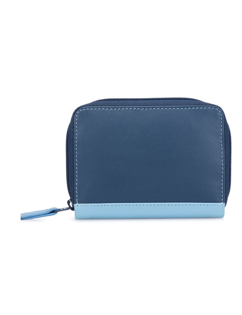 4286 Leather Zipper Credit Card Holder | Fan Design | 9 Card Slots & Note
